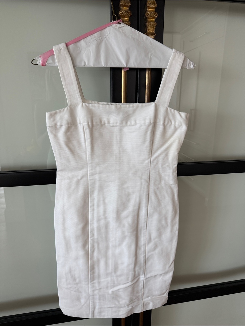 Ralph Lauren White Square-Neck Mini Sheath Dress